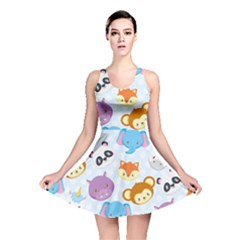 Animal Faces Collection Reversible Skater Dress by Nexatart