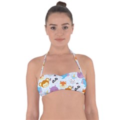 Animal Faces Collection Halter Bandeau Bikini Top by Nexatart