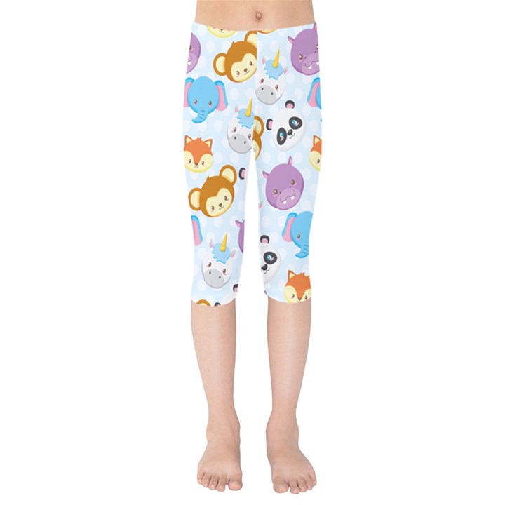 Animal Faces Collection Kids  Capri Leggings 