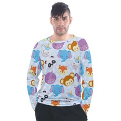 Animal Faces Collection Men s Long Sleeve Raglan Tee