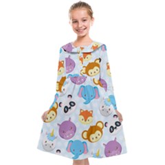 Animal Faces Collection Kids  Midi Sailor Dress