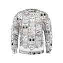 Circle Shape Pattern With Cute Owls Coloring Book Kids  Sweatshirt View1