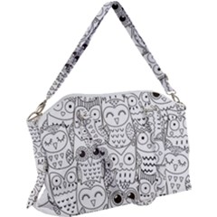 Circle Shape Pattern With Cute Owls Coloring Book Canvas Crossbody Bag by Nexatart