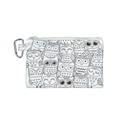 Circle Shape Pattern With Cute Owls Coloring Book Canvas Cosmetic Bag (small) by Nexatart