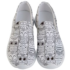 Circle Shape Pattern With Cute Owls Coloring Book Men s Lightweight Slip Ons by Nexatart