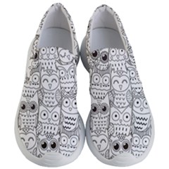 Circle Shape Pattern With Cute Owls Coloring Book Women s Lightweight Slip Ons by Nexatart