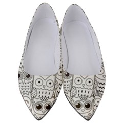 Circle Shape Pattern With Cute Owls Coloring Book Women s Low Heels by Nexatart