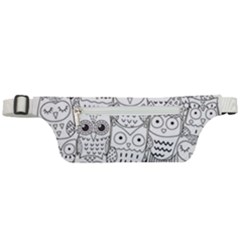 Circle Shape Pattern With Cute Owls Coloring Book Active Waist Bag