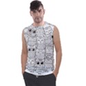 Circle Shape Pattern With Cute Owls Coloring Book Men s Regular Tank Top View1