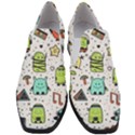 Seamless Pattern With Funny Monsters Cartoon Hand Drawn Characters Colorful Unusual Creatures Women Slip On Heel Loafers View1