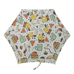 Funny Seamless Pattern With Cartoon Monsters Personage Colorful Hand Drawn Characters Unusual Creatu Mini Folding Umbrellas by Nexatart