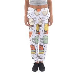 Funny Seamless Pattern With Cartoon Monsters Personage Colorful Hand Drawn Characters Unusual Creatu Women s Jogger Sweatpants by Nexatart