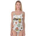 Funny Seamless Pattern With Cartoon Monsters Personage Colorful Hand Drawn Characters Unusual Creatu Camisole Leotard  View1