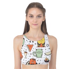 Funny Seamless Pattern With Cartoon Monsters Personage Colorful Hand Drawn Characters Unusual Creatu Tank Bikini Top by Nexatart