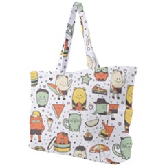 Funny Seamless Pattern With Cartoon Monsters Personage Colorful Hand Drawn Characters Unusual Creatu Simple Shoulder Bag by Nexatart