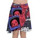 Abstract Grunge Urban Pattern With Monster Character Super Drawing Graffiti Style Vector Illustratio Chiffon Wrap Front Skirt View1