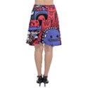 Abstract Grunge Urban Pattern With Monster Character Super Drawing Graffiti Style Vector Illustratio Chiffon Wrap Front Skirt View2