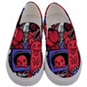 Abstract Grunge Urban Pattern With Monster Character Super Drawing Graffiti Style Vector Illustratio Men s Canvas Slip Ons View1