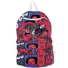 Abstract Grunge Urban Pattern With Monster Character Super Drawing Graffiti Style Vector Illustratio Foldable Lightweight Backpack by Nexatart