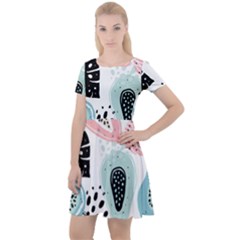 Seamless Pattern With Fruits Cap Sleeve Velour Dress  by Nexatart