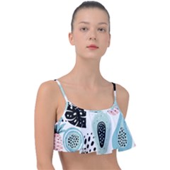 Seamless Pattern With Fruits Frill Bikini Top by Nexatart