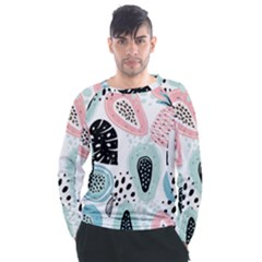 Seamless Pattern With Fruits Men s Long Sleeve Raglan Tee