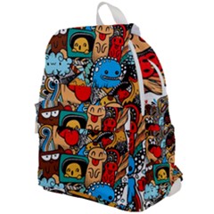 Abstract Grunge Urban Pattern With Monster Character Super Drawing Graffiti Style Top Flap Backpack by Nexatart