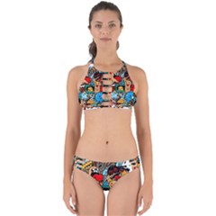 Abstract Grunge Urban Pattern With Monster Character Super Drawing Graffiti Style Perfectly Cut Out Bikini Set by Nexatart