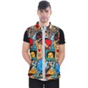 Abstract Grunge Urban Pattern With Monster Character Super Drawing Graffiti Style Men s Puffer Vest View1