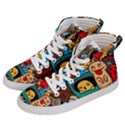 Abstract Grunge Urban Pattern With Monster Character Super Drawing Graffiti Style Women s Hi-Top Skate Sneakers View2