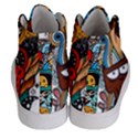 Abstract Grunge Urban Pattern With Monster Character Super Drawing Graffiti Style Women s Hi-Top Skate Sneakers View4