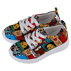 Abstract Grunge Urban Pattern With Monster Character Super Drawing Graffiti Style Kids  Lightweight Sports Shoes by Nexatart