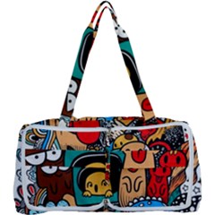 Abstract Grunge Urban Pattern With Monster Character Super Drawing Graffiti Style Multi Function Bag by Nexatart