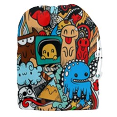 Abstract Grunge Urban Pattern With Monster Character Super Drawing Graffiti Style Drawstring Pouch (3xl) by Nexatart