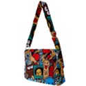 Abstract Grunge Urban Pattern With Monster Character Super Drawing Graffiti Style Full Print Messenger Bag (L) View2