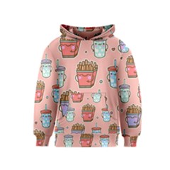 Cute Kawaii Food Seamless Pattern Kids  Pullover Hoodie