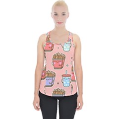 Cute Kawaii Food Seamless Pattern Piece Up Tank Top