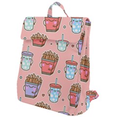 Cute Kawaii Food Seamless Pattern Flap Top Backpack by Nexatart