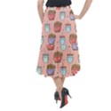 Cute Kawaii Food Seamless Pattern Midi Mermaid Skirt View2