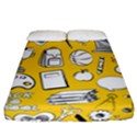 Pattern With Basketball Apple Paint Back School Illustration Fitted Sheet (California King Size) View1