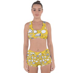 Pattern With Basketball Apple Paint Back School Illustration Racerback Boyleg Bikini Set by Nexatart