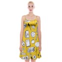 Pattern With Basketball Apple Paint Back School Illustration Spaghetti Strap Velvet Dress View1