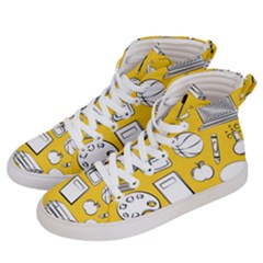 Pattern With Basketball Apple Paint Back School Illustration Men s Hi-top Skate Sneakers by Nexatart