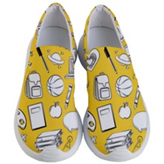 Pattern With Basketball Apple Paint Back School Illustration Women s Lightweight Slip Ons by Nexatart