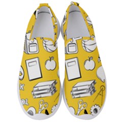 Pattern With Basketball Apple Paint Back School Illustration Men s Slip On Sneakers by Nexatart