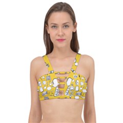 Pattern With Basketball Apple Paint Back School Illustration Cage Up Bikini Top by Nexatart