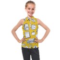 Pattern With Basketball Apple Paint Back School Illustration Kids  Sleeveless Polo Tee View1