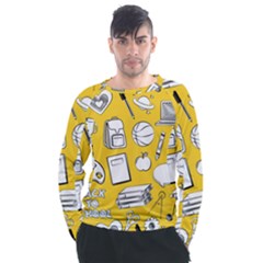 Pattern With Basketball Apple Paint Back School Illustration Men s Long Sleeve Raglan Tee