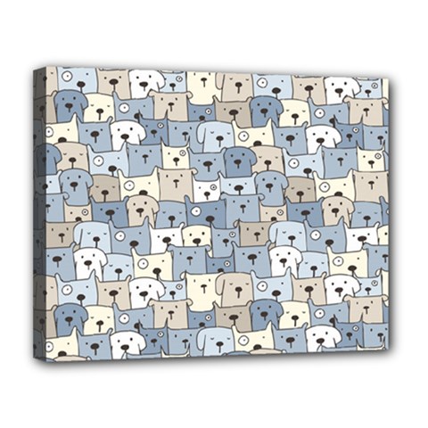 Cute Dog Seamless Pattern Background Canvas 14  X 11  (stretched) by Nexatart