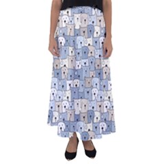 Cute Dog Seamless Pattern Background Flared Maxi Skirt